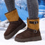 Botas de Nieve de Piel con Forro de Piel para Mujeres - Comodidad Estilosa