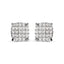 Boucles d'oreilles en diamant princesse en or blanc 10K en forme de coussin