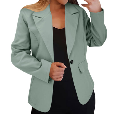 Blazer cardigan uni à manches longues d'automne