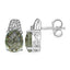 Pendientes de plata esterlina con acentos de diamante y amatista verde de 5.25 quilates
