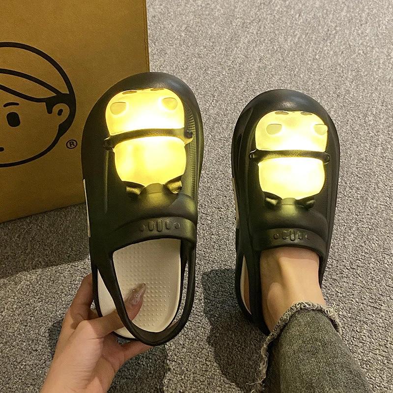 Chaussons Lumineux Mandotos Panda pour Femmes - Sandales Confort en EVA