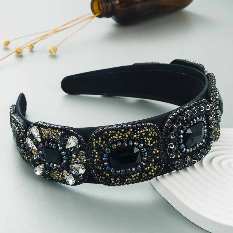 Hair Hoop Fashion New Bright Crystal Baroque Hair Band Hair Cave High Quality Small Fragrance Head Hoop Hair Accessories - Korvel