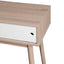 Kitchen Mid-Century Table Writing Desk with 2 Push-pull White Panel Drawers and Wood Legs, Natural Color - Korvel