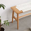 Design Natural Oak Wood Dining Bench Bed Bench for Dining Room, Bedroom, Bathroom (White) - Korvel