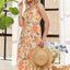 Robe Midi à Bretelles Ajustables à Imprimé Floral pour Femmes