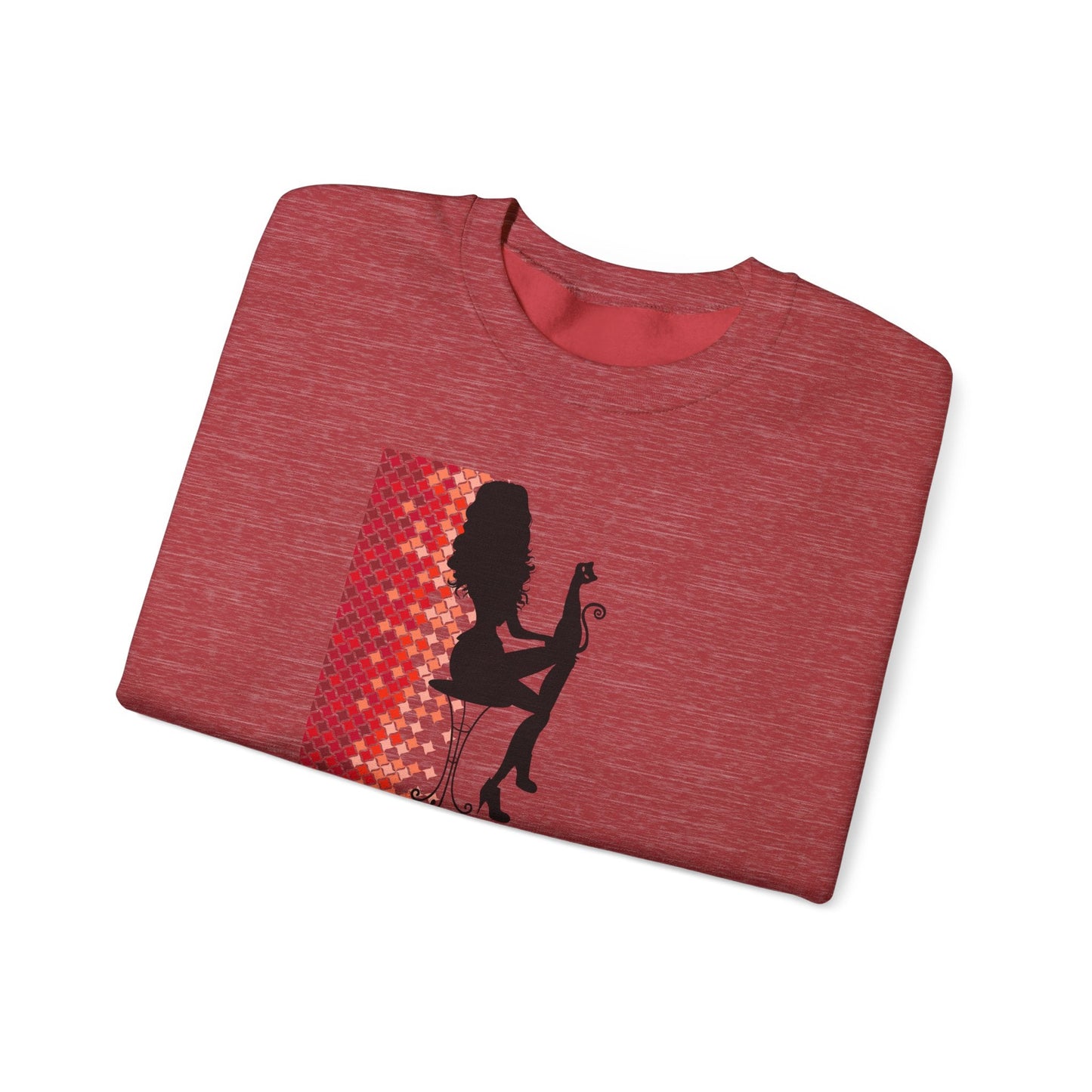 Poised Cat Lady Heavy Blend Crewneck Sweatshirt