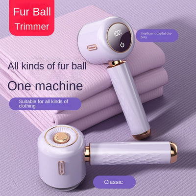 Fuzz Trimmer with Digital Display for Home Use, Rechargeable Sweater Defuzzer and Hair Remover 2-in-1 - Korvel