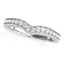 Anillo de boda de diamantes curvados con borde de cuentas de oro blanco de 14k