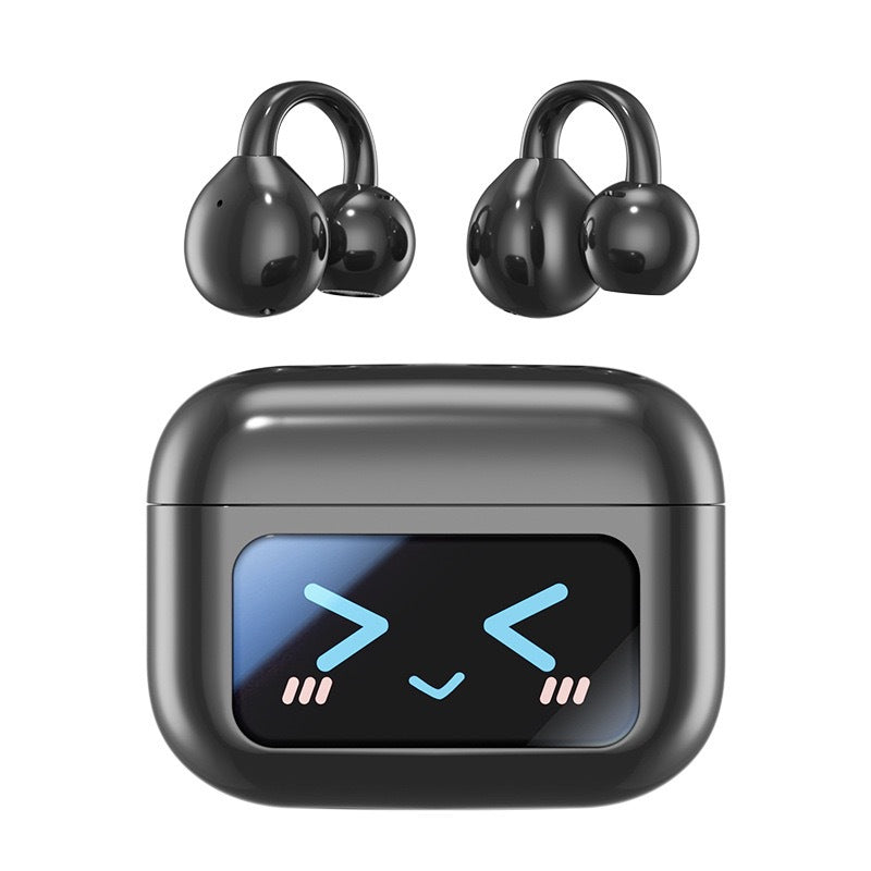 Open Ear Clip Wireless Earbuds BT 5.4 Sports Earphones Built-in Mic Fitness Headphones Waterproof Headset for Workout/Running - Korvel