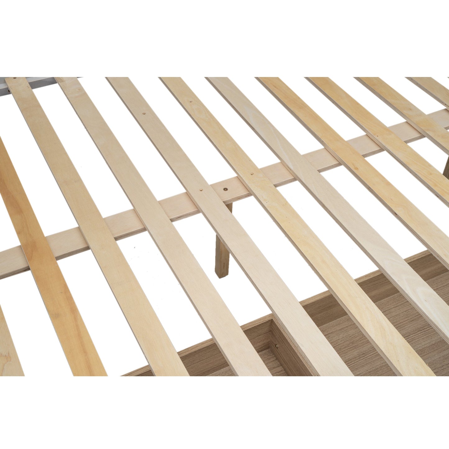 Wood Twin over Full Bunk Bed with 2 Drawers  White - Korvel