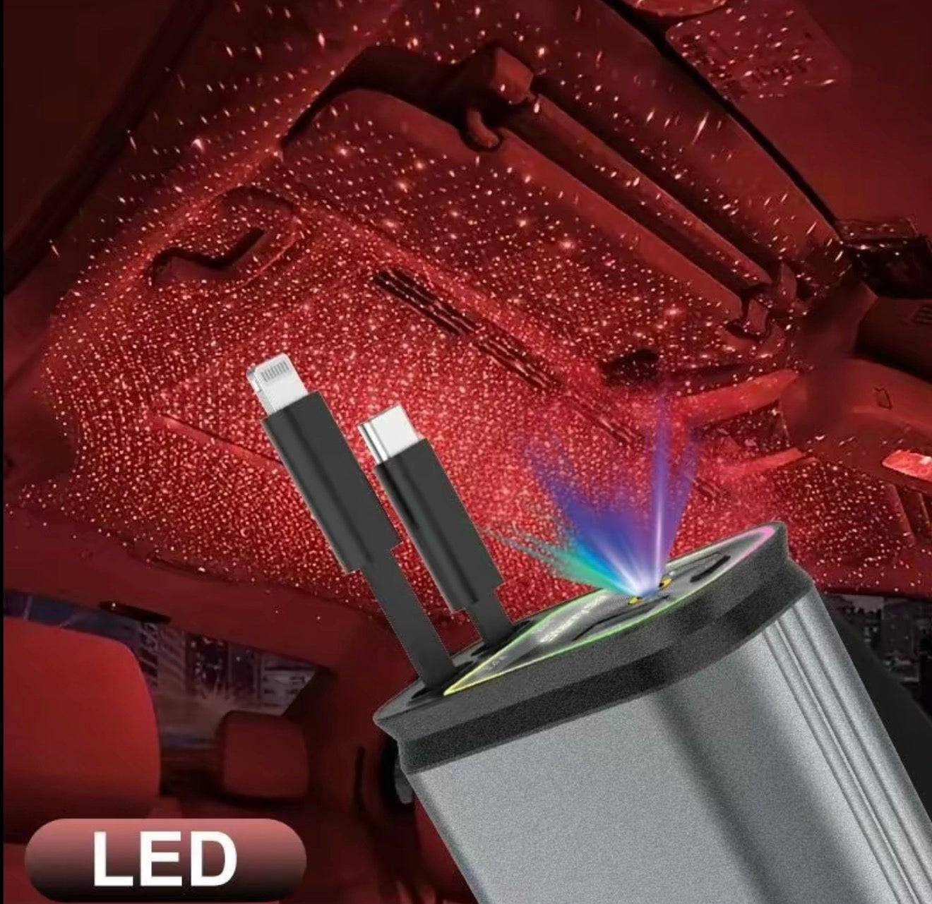 Cargador de Coche StellarDrive - Carga Rápida y Iluminación Ambiental