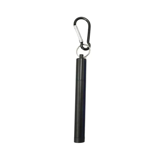 1 Set Reusable Telescopic Straw Set Portable Stainless Steel Easy To Clean Straw With Carry Case - Korvel