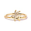 Bague de déclaration en diamant en or jaune 10K en forme de palmier - Taille 7
