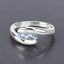0.74 Carat Genuine Blue Topaz Sterling Silver Bypass Ring