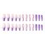 Purple Glitter Wearing Manicure French Geometric Lines Aurora Bright Nail Patches - Korvel