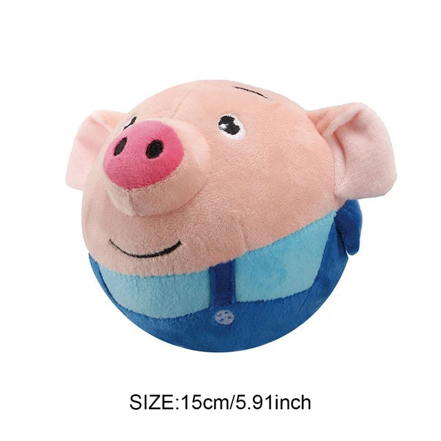 Electronic Pet Dog Toy Music Vibration Bouncing Ball Bite Puppy Ball Active Moving Pet Plush Sing Dog Chewing Squeaker Dog Toy - Korvel