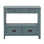 36'' Farmhouse Pine Wood Console Table Entry Sofa Table with 4 Drawers & 1 Storage Shelf ( Blue) - Korvel