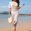 Slit Openwork Round Neck Cover-Up - Korvel
