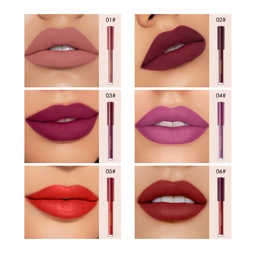 Niceface New Quality Lip Glaze Velvet Matte Lip Glaze Set Matte Non-Stick Cup Waterproof Makeup - Korvel