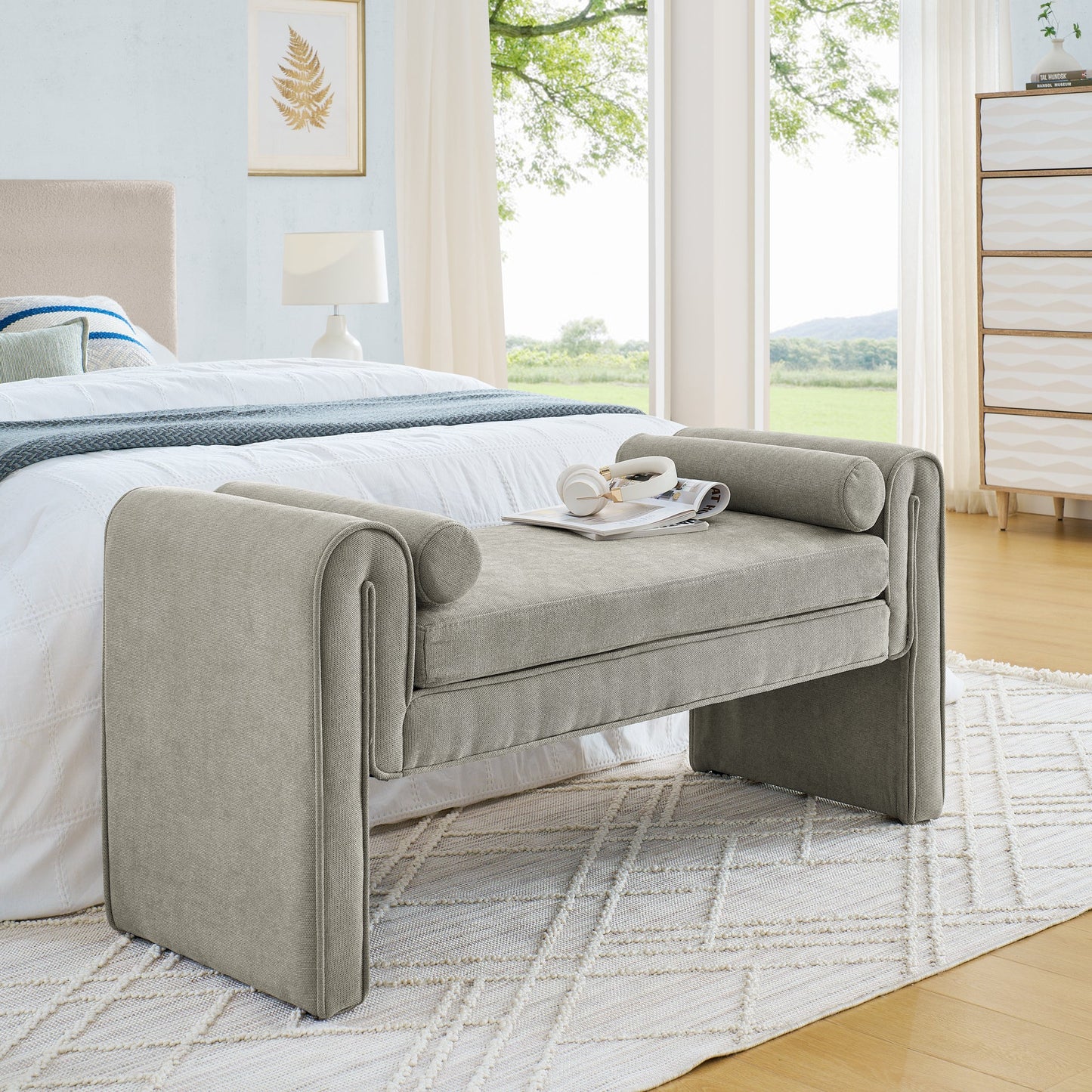 Premium Upholstered Storage Bench - 50.39 Inches