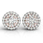 14k White and Rose Gold Round Halo Diamond Earrings