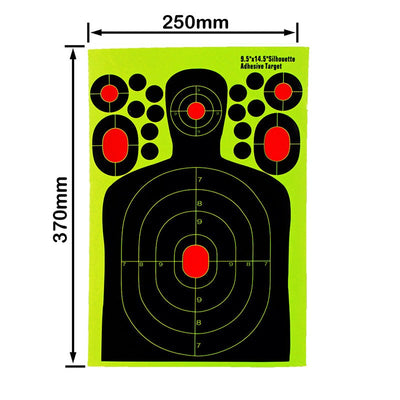 Fluorescent Half-Length Humanoid Shooting Target - 9.5x14.5 Inches