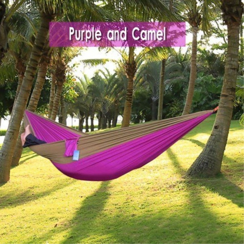 Portable Double Hammock - Durable Nylon for Outdoor Relaxation