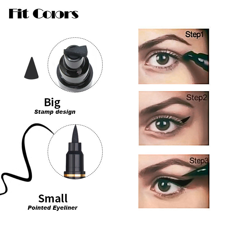 Fit Colors Double Headed Triangle Wing Seal Waterproof, Sweat-Proof And Non Smudged Liquid Eyeliner - Korvel