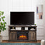 Entertainment console multifunctional sliding door cabinet with 23 inch fireplace 58.11 '* 15.79' * 32.36 'antique brown - Korvel