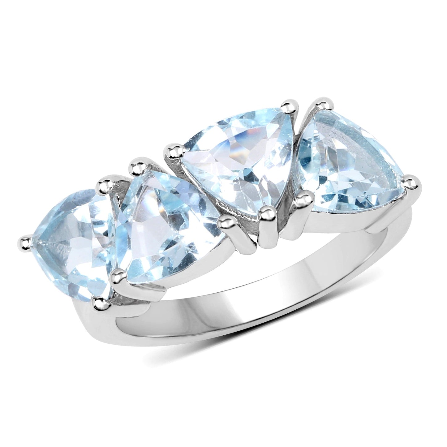 Bague en argent sterling .925 avec topaze bleue véritable de 5,00 carats