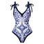 Elegant Two-Piece One-Piece Swimsuit with Skirt