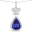 Pendentif en Tanzanite et Diamant Blanc de 5,54 Carats en Or Blanc 18K