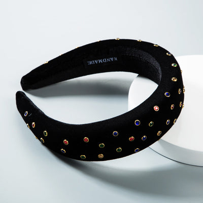 Thickened Sponge Gold Velvet Cloth Headband Female Ins Style Bag Cloth Wide-Brimmed Headband Catwalk Hair Accessories - Korvel