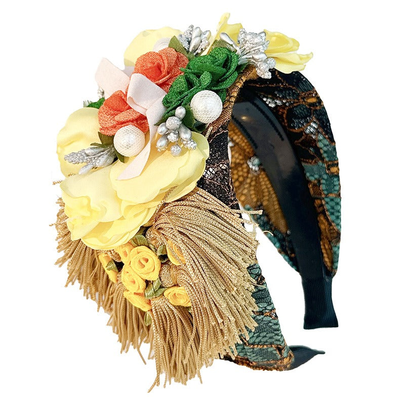 Fashionable and versatile handmade fabric flower headbands - Korvel