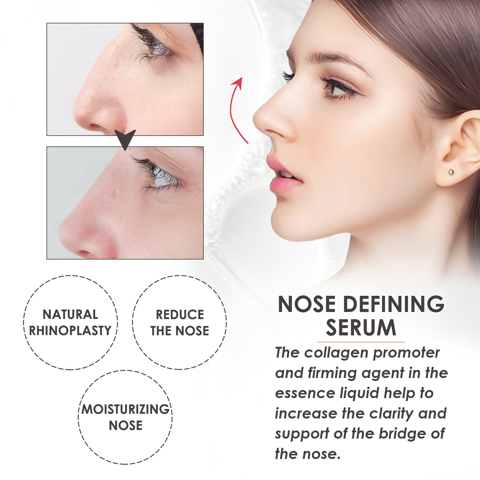 Nose Setting Serum, Nose Firming Massage Nose Straightening And Lifting Nose Bridge Beauty Nose Serum - Korvel