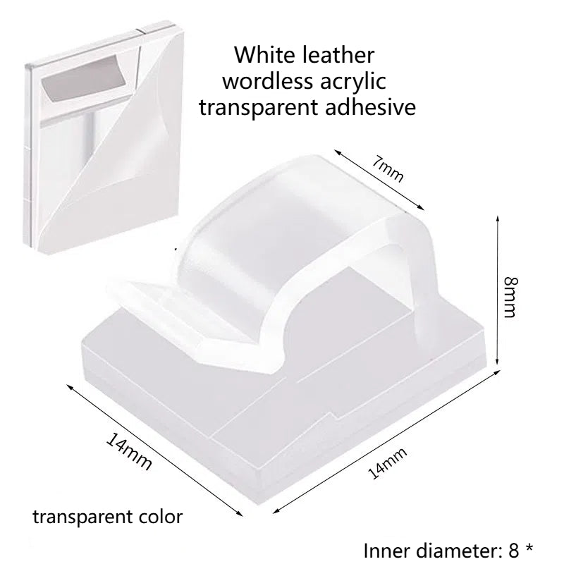 Wire fixing clip adhesive R-type wiring buckle for cable storage without punching holes bundle wire compression clip - Korvel