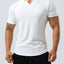 Men's Plus Size Notched Short Sleeve T-Shirt