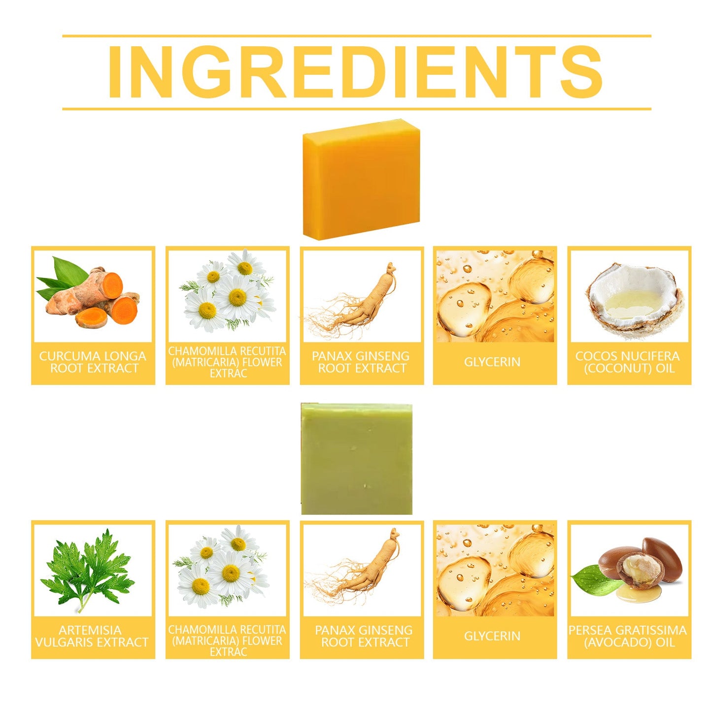 Savon de beauté aux herbes de curcuma pour un nettoyage en profondeur et une hydratation