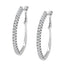 10KT White Gold Diamond Hoop Earrings - 1 cttw