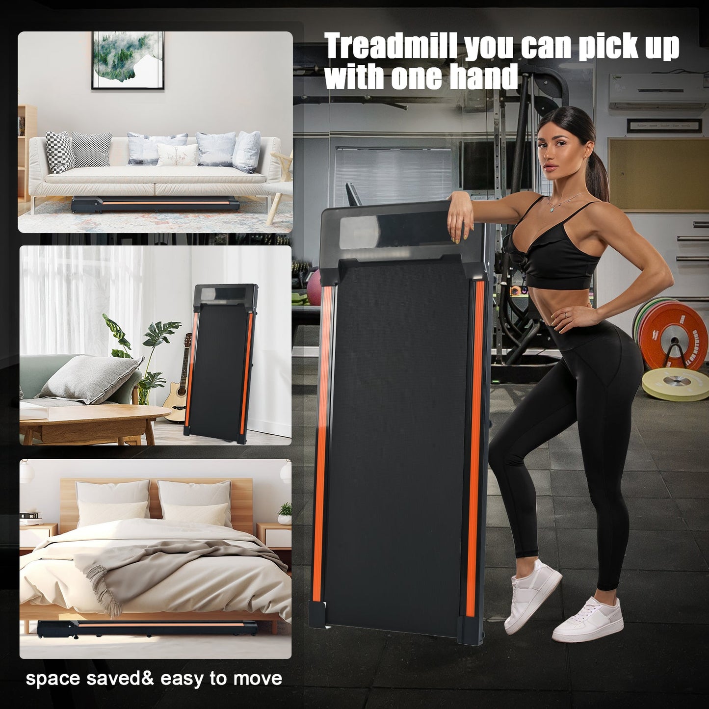 Tapis de course de bureau portable avec une capacité de 300 lb