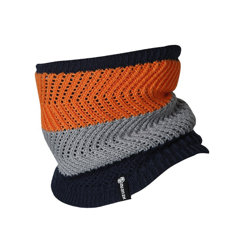 Fleece Lined Knitted Hat Scarf for Outdoor Activities