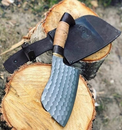 Handcrafted 1095 Steel Cleaver Knife for Culinary Excellence - Korvel
