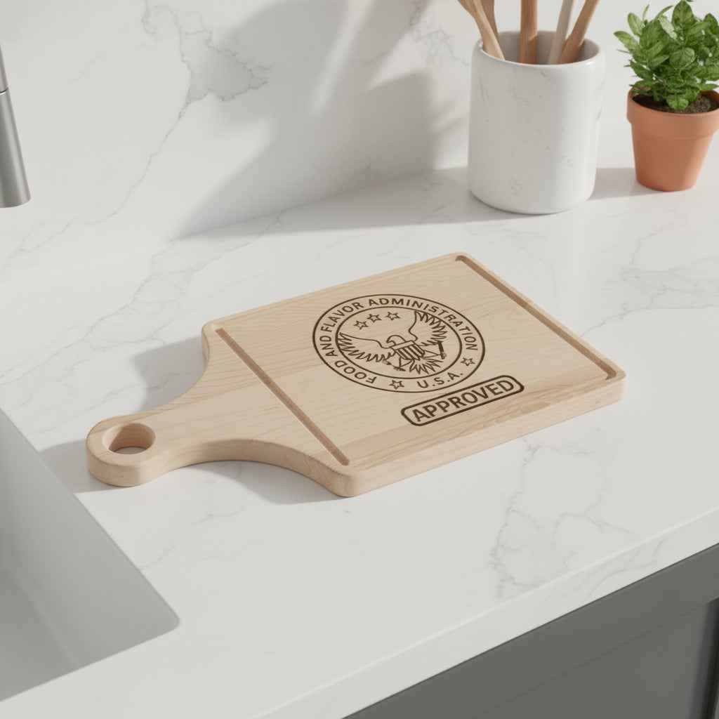 Planche à découper en bois gravée premium