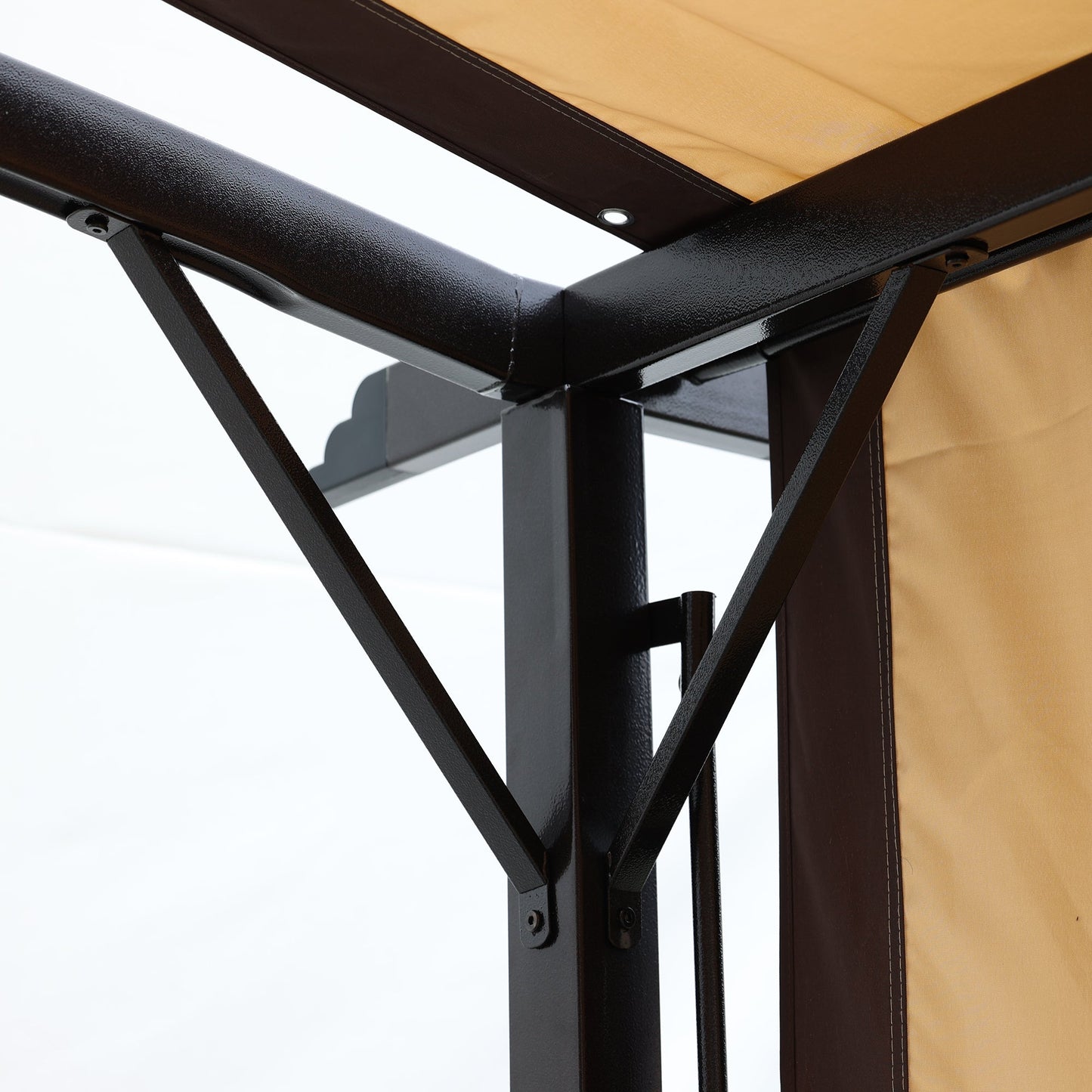 12 x 9 Ft Outdoor Pergola with Retractable Shade Canopy