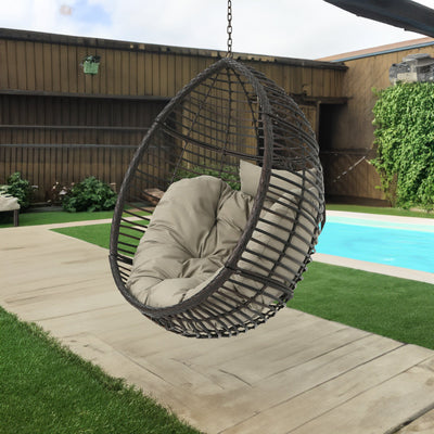 Premium Hanging Basket Chair - Brown - Stand Not Included
