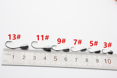 Rompin 10pcs/bag overturned hook lead fishing hooks - Korvel