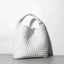 Bolso de Cubo de Cuero Suave Tejido a Mano para Mujeres