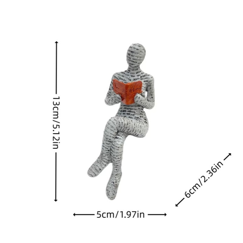 Figurine en Résine Fille Lisant pour Décoration Intérieure