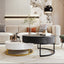 Tables basses empilables rondes modernes avec plateau relevable et tiroirs
