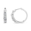 Boucles d'oreilles créoles en argent sterling .925 avec diamants cultivés en laboratoire en forme de